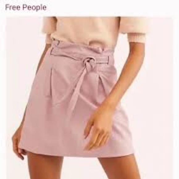 Free People Payton Faux Leather Paperbag Mini Skirt in 8 NWT - Picture 1 of 8